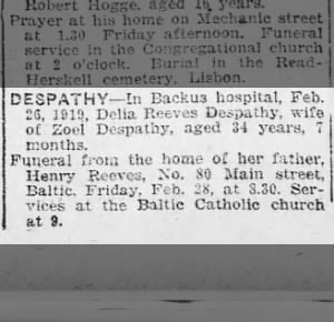 Obituary for Delia Reeves DESPATHY