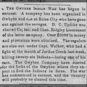 Owyhee Indian War