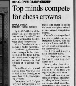 Chess tournament, athletes of the mind