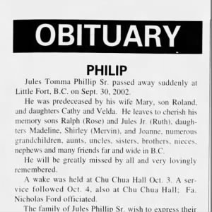 Jules tomma phillip obituary 