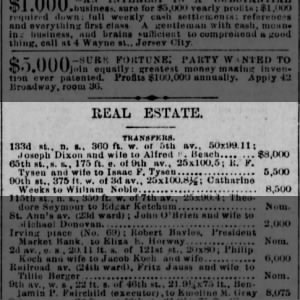 Joseph Dixon sells property to Alfred Beach