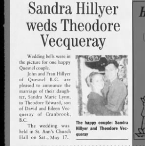 Marriage of Hillyer / Vecqueray