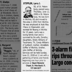Obituary for Larry J. STIFFLER