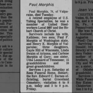 Obituary for Paul Morphis