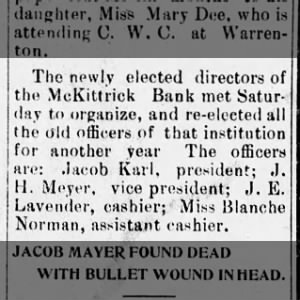 1917 - McKittrick Bank