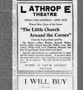 WARNER BROS. Newspaper Ad April 24th 1924
100 years ago 