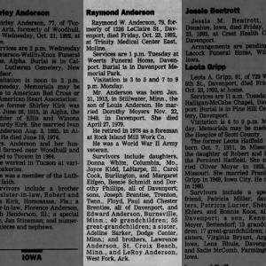 Obituary for Raymond W. Anderson