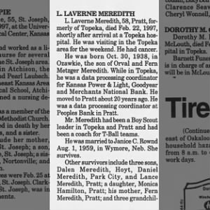 Obituary for L. LAVERNE MEREDITH