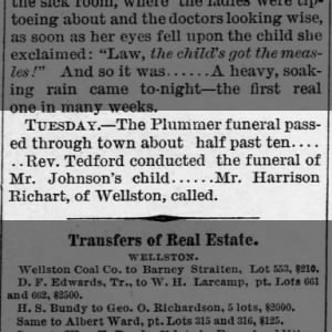 Plummer Funeral in Jackson 1887