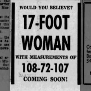 17 ft woman coming soon missoula MT 1967