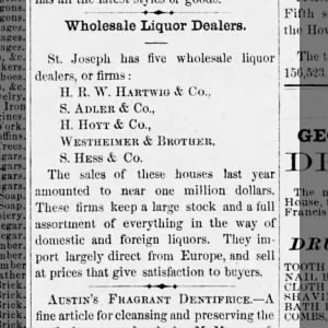 Westheimer Liquor 1871