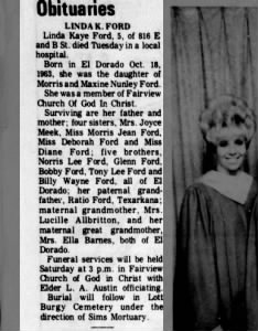 Obituary for Linda Kaye FORD