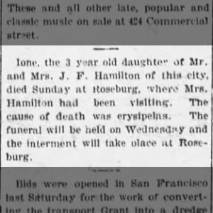 Obituary for J. F. Hamilton