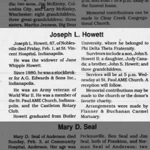 Obituary for Joseph L. Howett