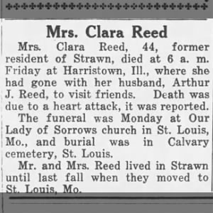 Obituary for Clara Reed