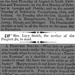 Obituary-Luck Mack Smith-1856