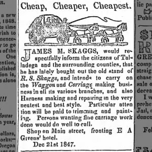 1847.12.21 Skaggs Wagon and Carriage Business