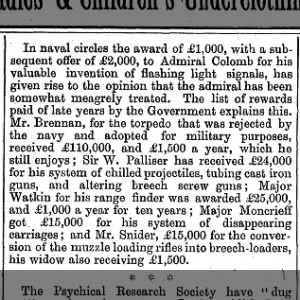 military rewards for inventions 1890