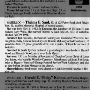 Obituary for Thelma E. Saul