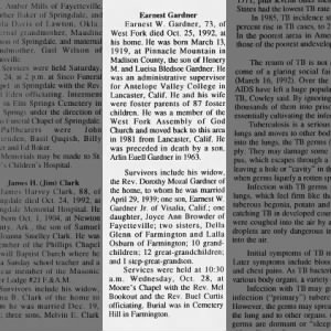 Obituary for Earnest W. Gardner
