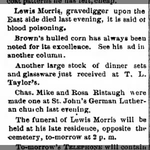 Lewis Morris death