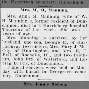 Obituary for Anna M. Manning II .