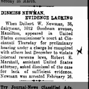Dismiss Newman evidence lacking