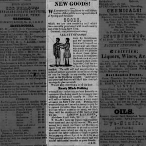Jamison and Headden - New Goods! Advertisement - Aug 1852