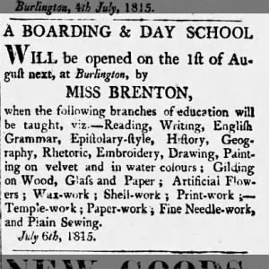 Miss Brenton Boarding School in Burlington