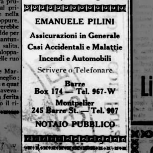 II Corriere Del Veromont (Barre, Vermont) 22 May 1926 Emanuele Pilini