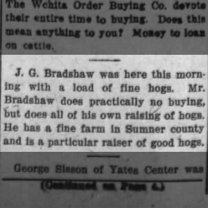 J. G. Bradshaw load of hogs
