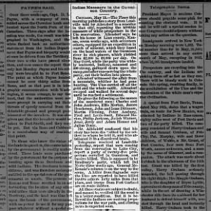 Indian Massacre, The Caldwell Commercial, Caldwell, KS, 20 May 1880