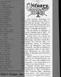 Obituary for John Alpheus Harbaugh