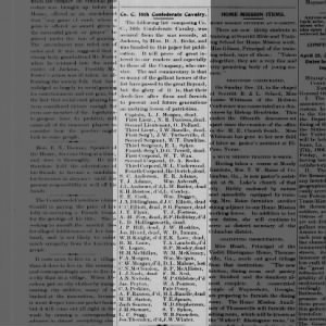 16th Confederate Calvary, Company C List