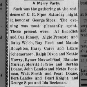 Arkansas City, KS
30 December, 1895
Nettie Mowry