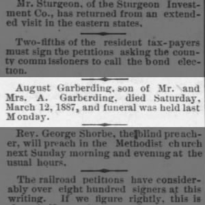 August Garberding Jr Death Notice