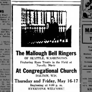 bell ringers at congregational church dalton, wi