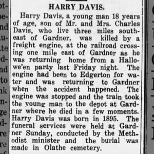 Obituary for HARRY DAVIS