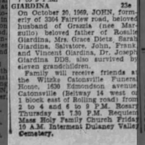 Obituary for John (Egnazio) Giardina