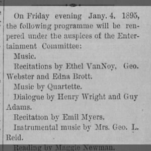 REID-Mrs G.L. Musical entertainment 4 Jan 1895
