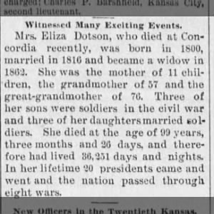 Obituary for Eliza Dotson