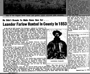 Leander Farlow Hunted in County in 1853
