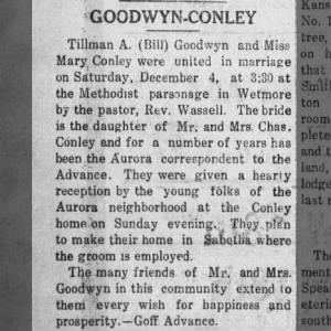 Marriage of Goodwyn / Conley