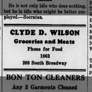 1932 ad for clyde wilson

