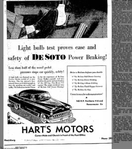 HARTS MOTORS AD 1953