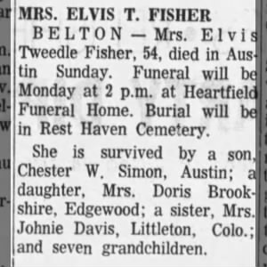 Obituary for Elvis Tweedle FISHER