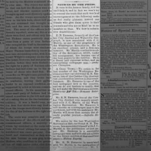 part 1 
Emmons business ventures 
09 May 1873 
Washington Weekly Republican 
Washington KS