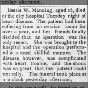 Obituary for Bessie W. Manning