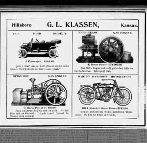 G. L. Klassen  Advertisment