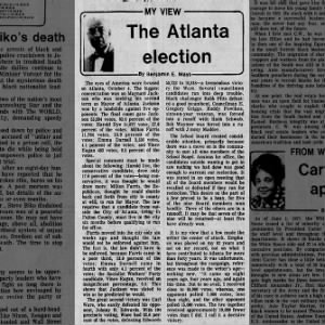 Benjamin Mays Pittsburgh Courier My View 10291977 Atlanta Election
